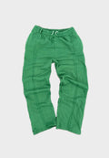 Men's loose fit cropped sweatpants with rope drawstring waist, available in black, gray, and green