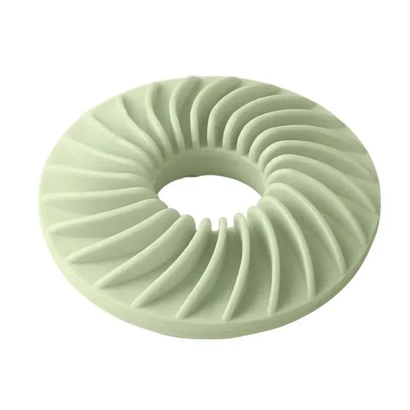 Soft round TPR leakage food pet toy for puppy slow feeding and teething in blue, green, and pink
