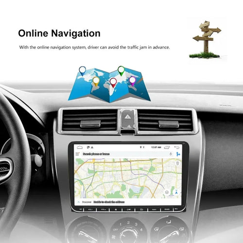 Android 12 2 Din car radio with 7-inch touchscreen for Nissan Qashqai and Juke dashboard