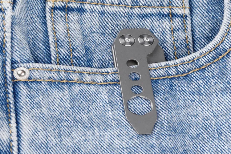 Titanium alloy multi-function crowbar tool with screwdriver and bottle opener in stone wash or gun grey finish
