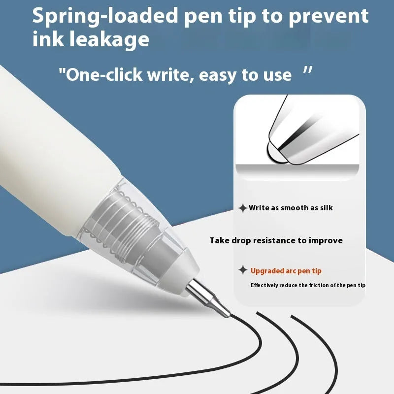 Pack of 10 quick-drying 0.5mm ballpoint pen refills in black, blue, red, and navy ink colours.