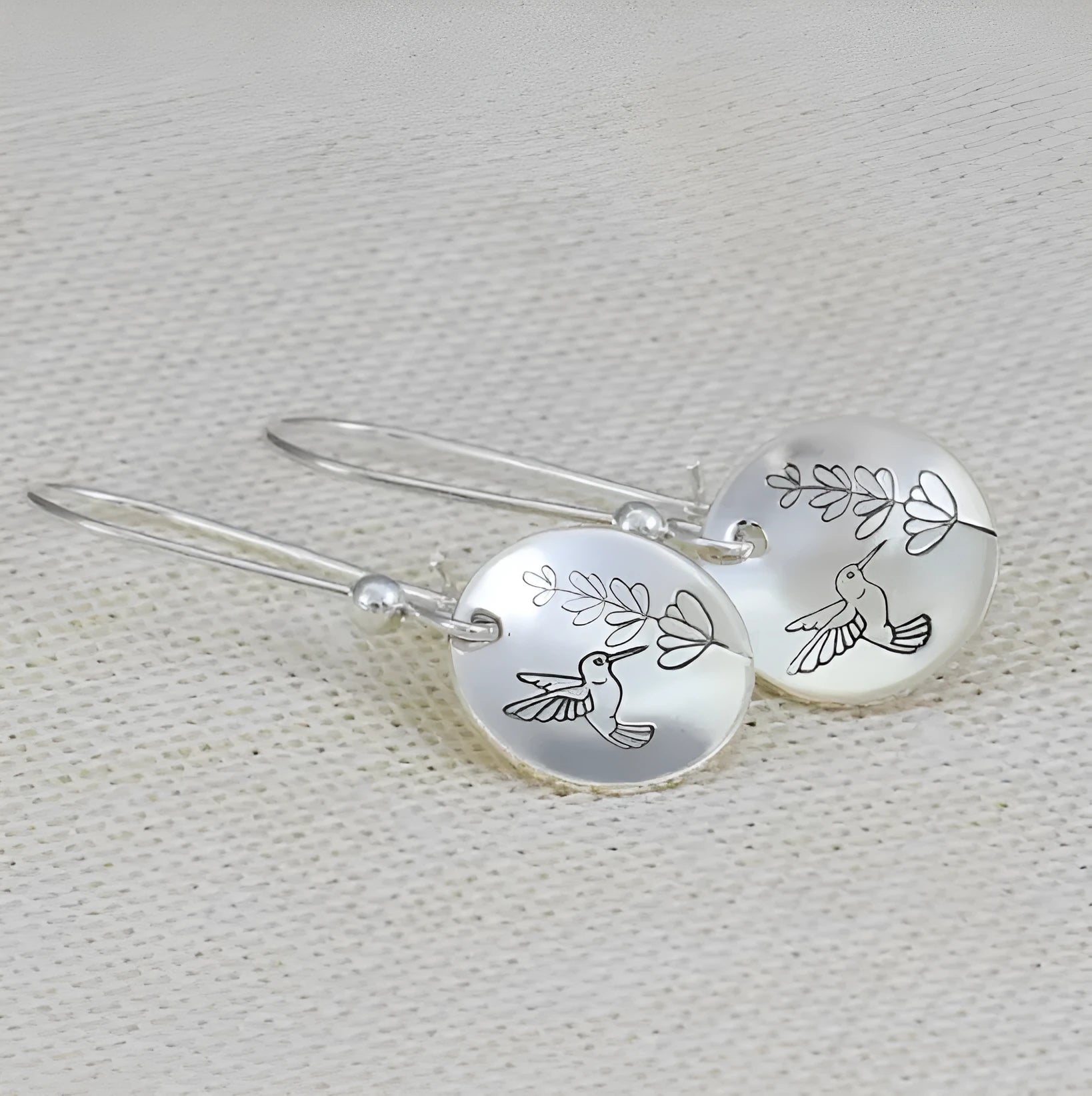 Silver zinc alloy women's earrings with retro bird, flower, and animal zodiac designs