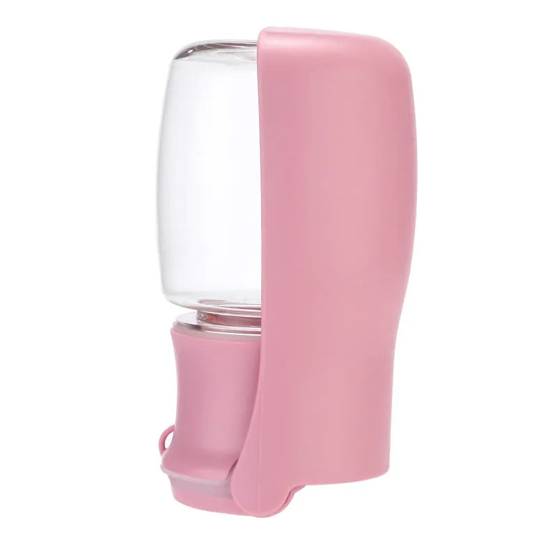 Foldable plastic dog water bottle in blue, pink or white with 350ml or 550ml capacity options