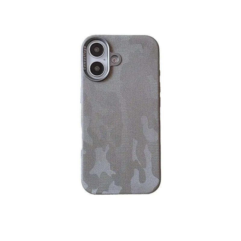 Camouflage leather mobile phone protective cover with magnetic suction and shockproof for iPhone 15 Pro Max
