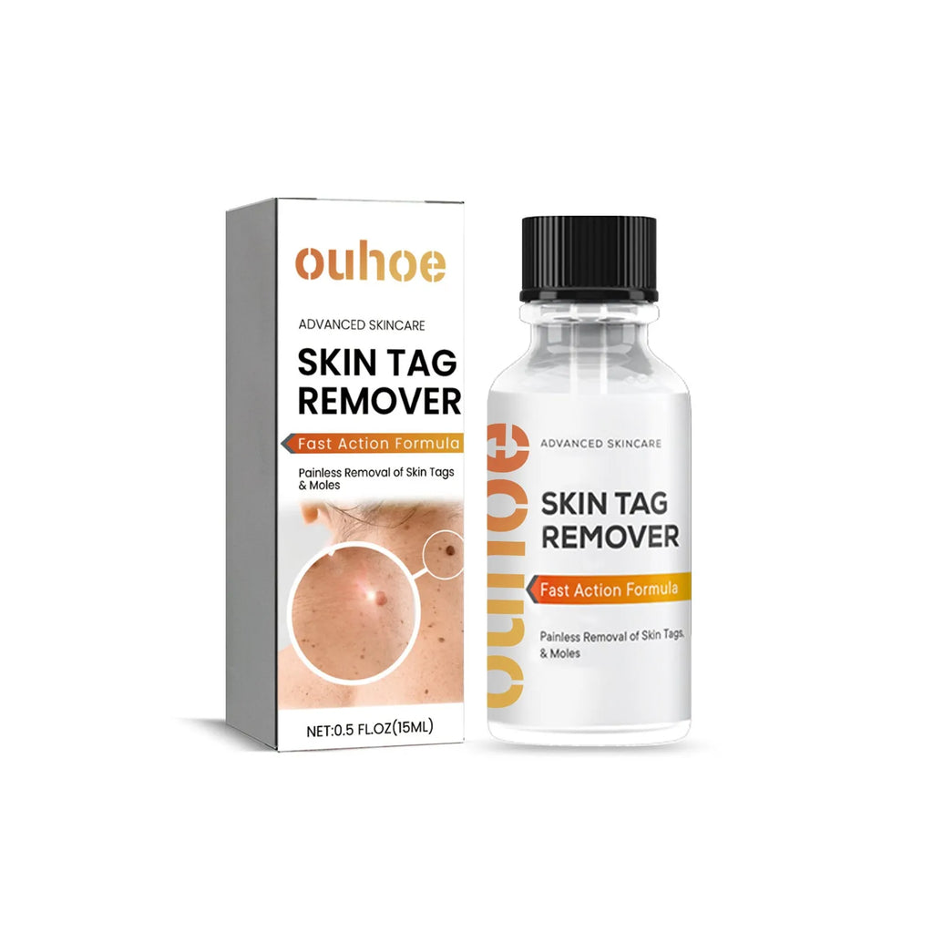 15ml skin care solution in a 2.5 x 2.5 x 7cm plastic bottle for cleansing skin and fading moles