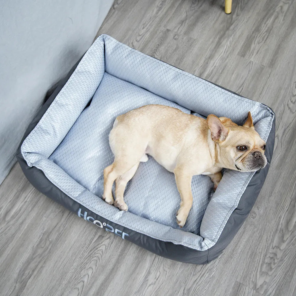 Dog bed with removable cover in small, medium, and large sizes for pets up to 30kg