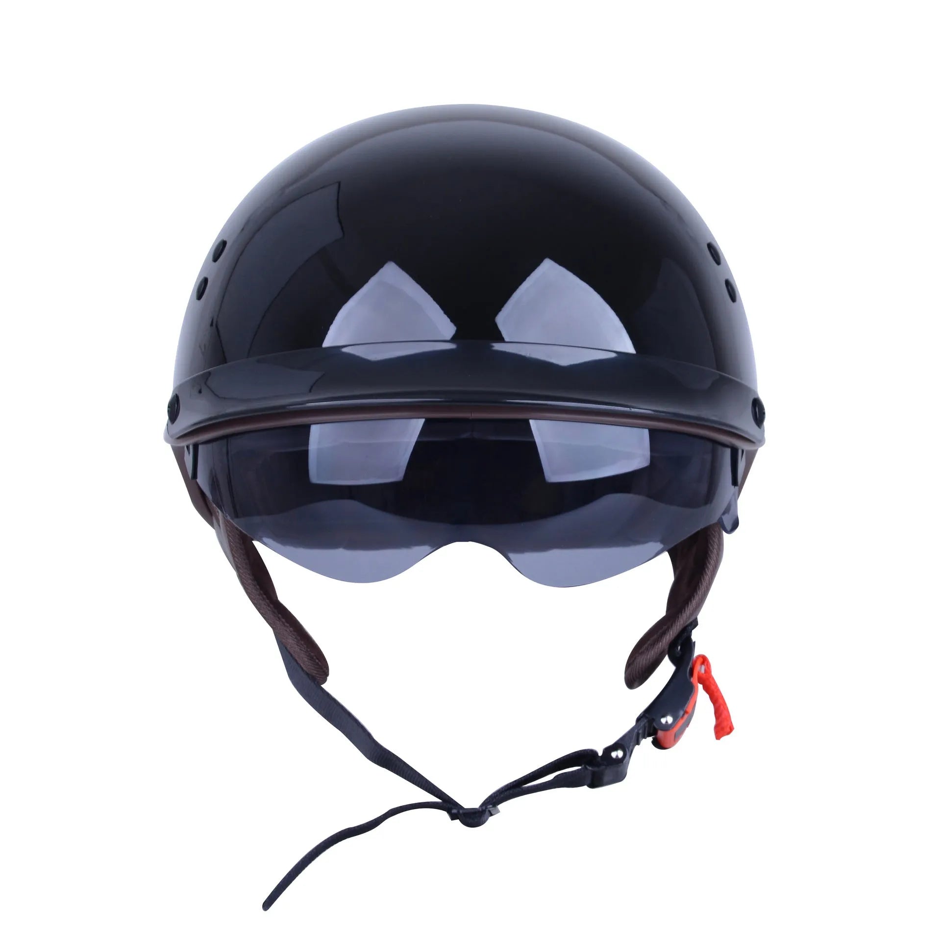 Retro full-face motorcycle helmet in ABS material, available in multiple colours for commuting