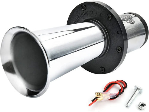 Silver 12v black high sound modified car horn for universal vehicle fit