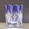 Hand carved blue crystal glass wine glass with 260ml capacity and Japanese-style retro design