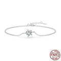 S925 silver bracelet with round shining diamond design, women's style, electroplated finish, large or small waist size