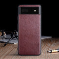 Google Pixel 6 phone case with lychee skin pattern in classic business design
