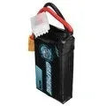 Black 7.4V 1200mAh lithium battery for RC model cars and ships.