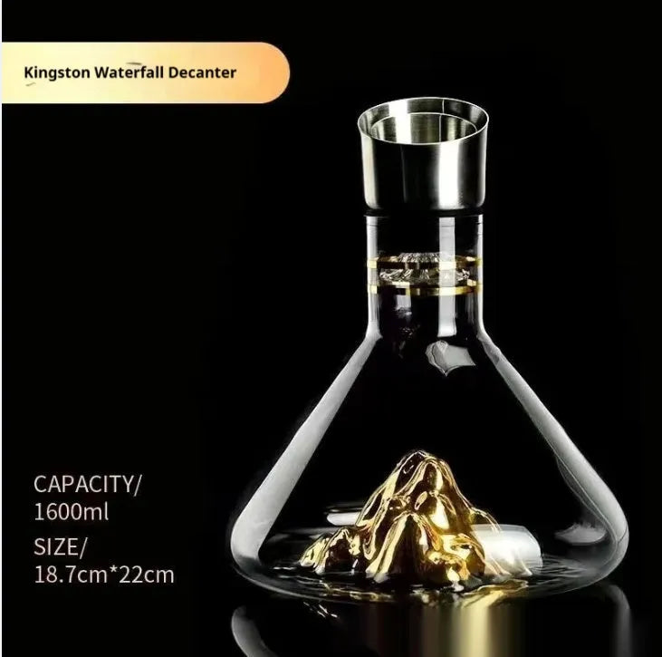 Modern simple glass wine set with one glass cup, available in three colour options for wine service