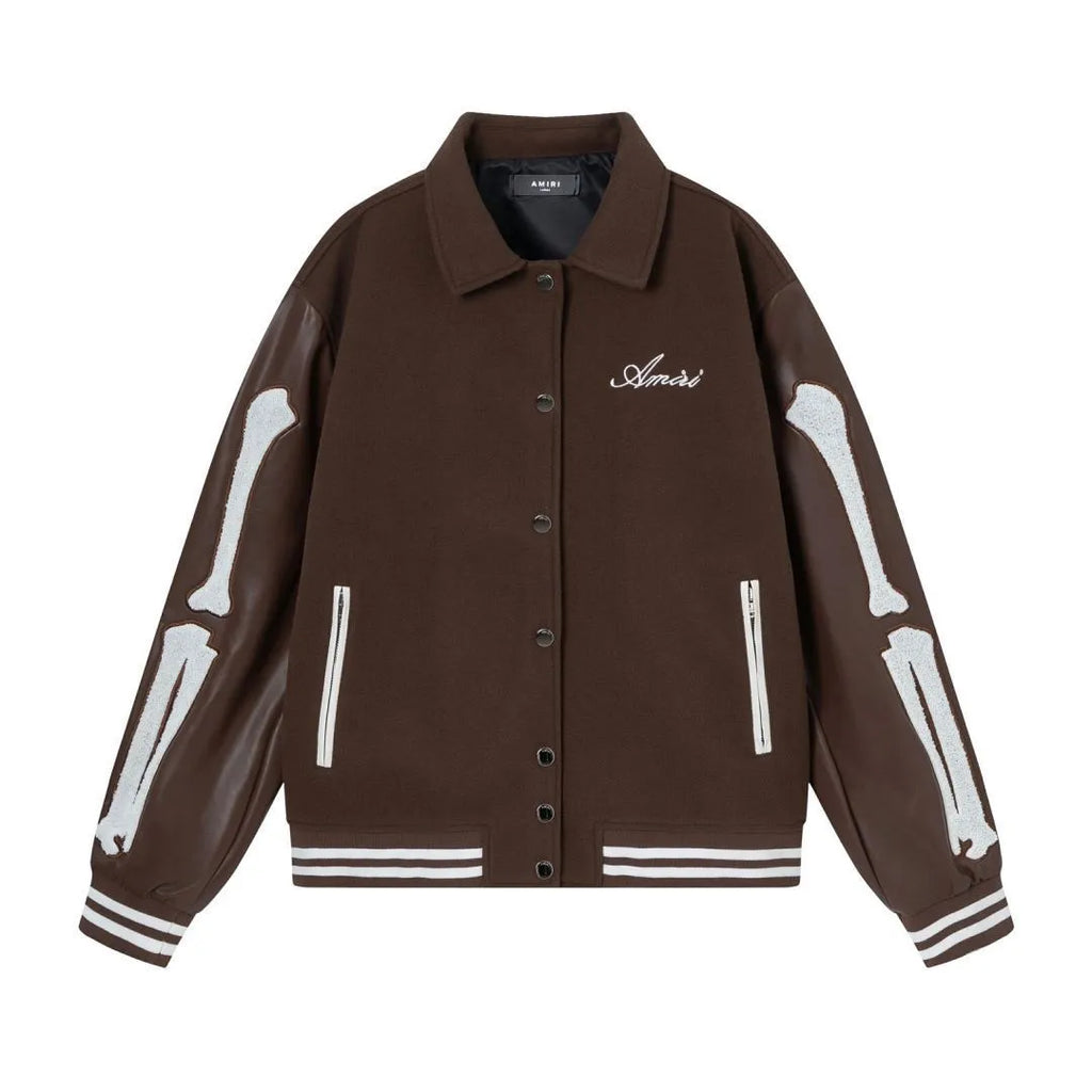Women's bone embroidered woolen jacket in apricot colour for autumn and winter wear