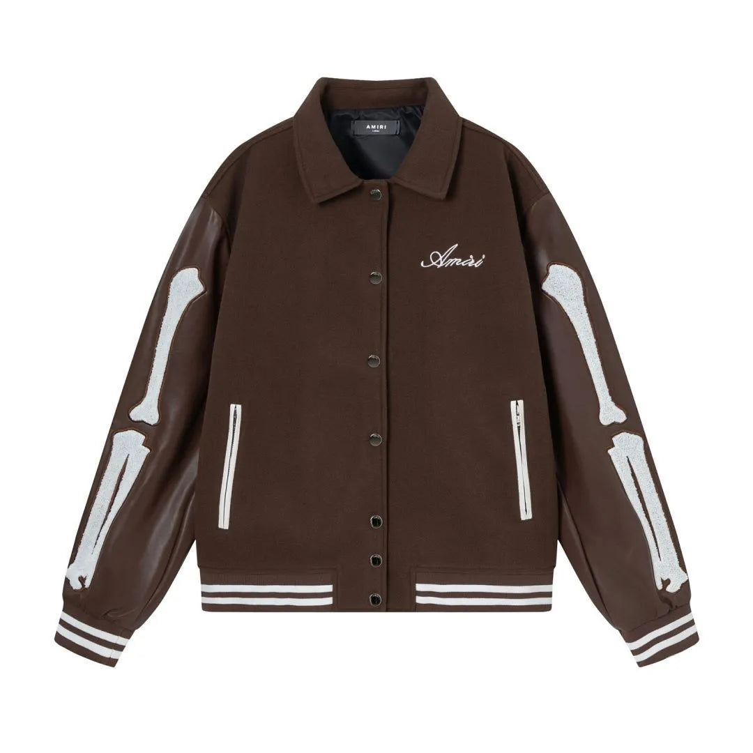 Women's bone embroidered woolen jacket in apricot colour for autumn and winter wear