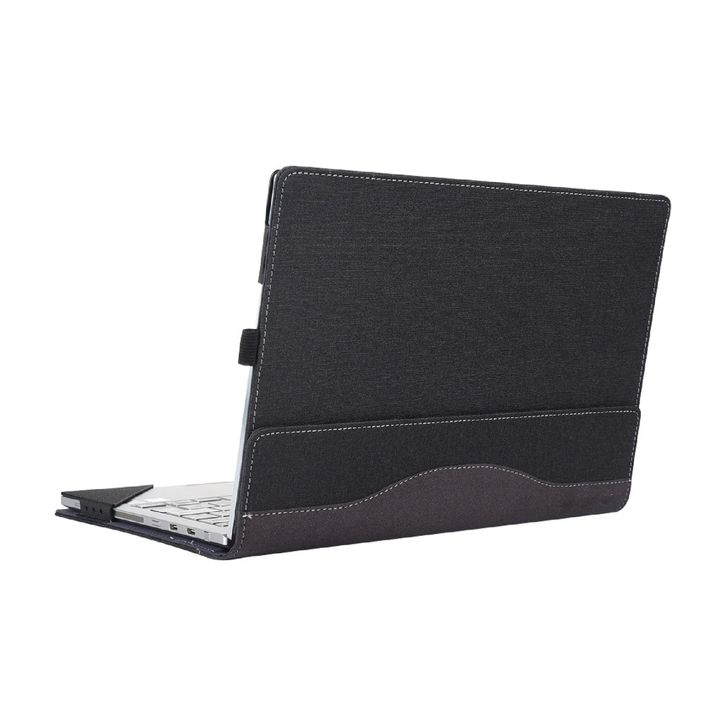 Black imitation leather laptop protective sleeve with bracket-style design for Microsoft laptops