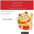 Solar powered Maneki Neko waving cat decoration in black, white or yellow for car dashboard