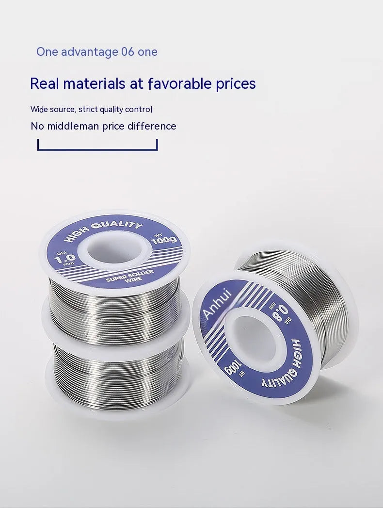 Flux cored tin lead solder wire roll for metal repair, 0.8-1.0mm diameter, 50g-100g