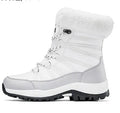 Women's winter fleece-lined cotton-padded non-slip outdoor mid-boots in black with TPR sole