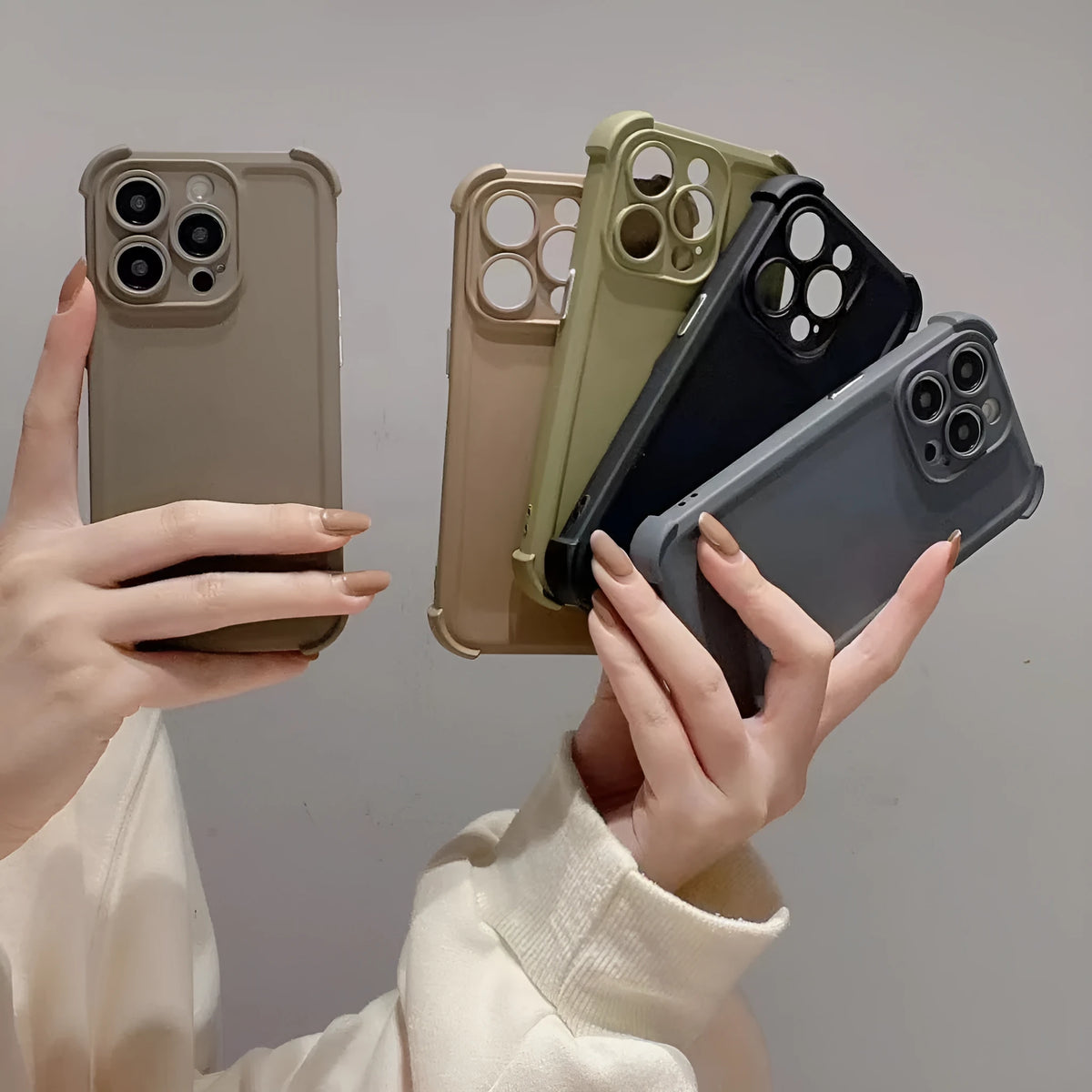 Fashion simple drop-resistant soft rubber phone case for iPhone in black colour