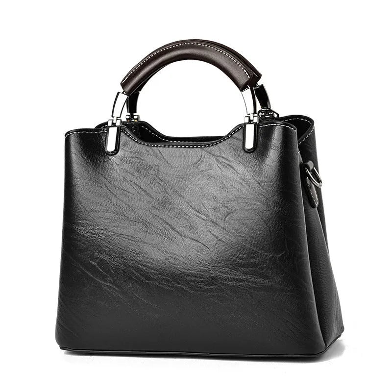 Simple retro small handbag for women crossbody horizontal square PU in black colour