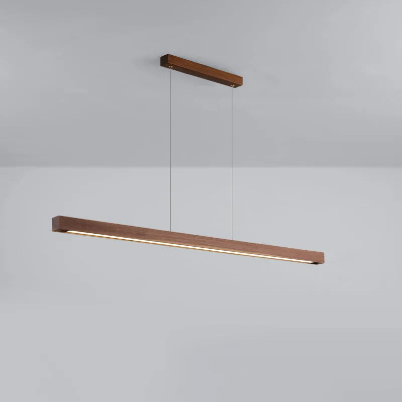 Japanese Style solid wood walnut ceiling light, wooden chandelier with PVC shade, 80cm to 150cm