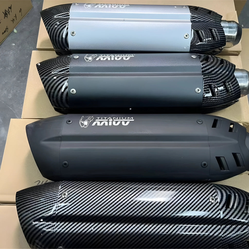 Stainless steel motorcycle exhaust adapter with hexagonal shape and 51mm connection