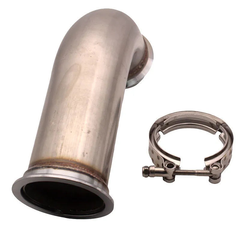 Stainless steel V-clamp plumbing fitting for downpipe connections
