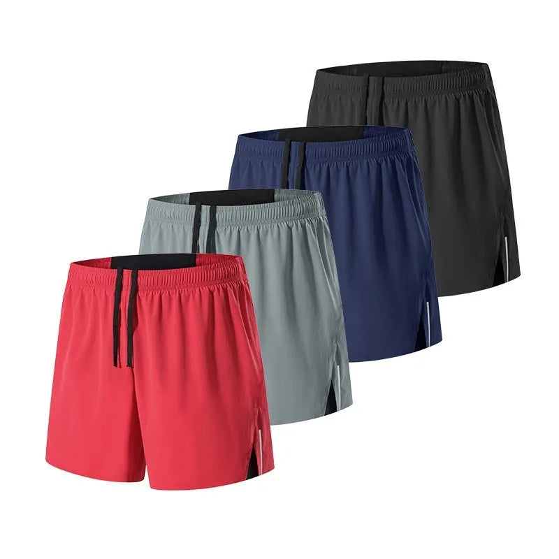 Men's black high-waist running shorts with loose fit and nylon lining for off-road and marathon running.