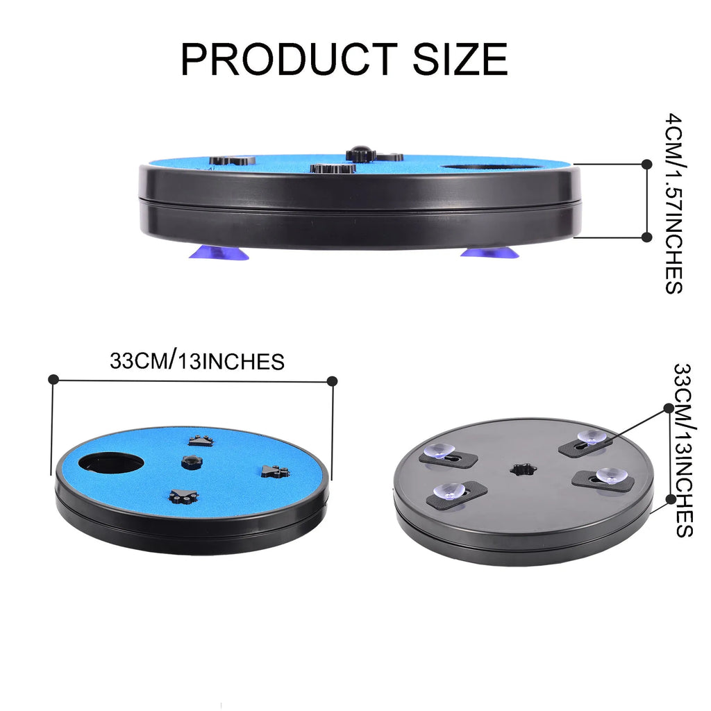 Square rotating dog nail file board with food compartments and suction cup base