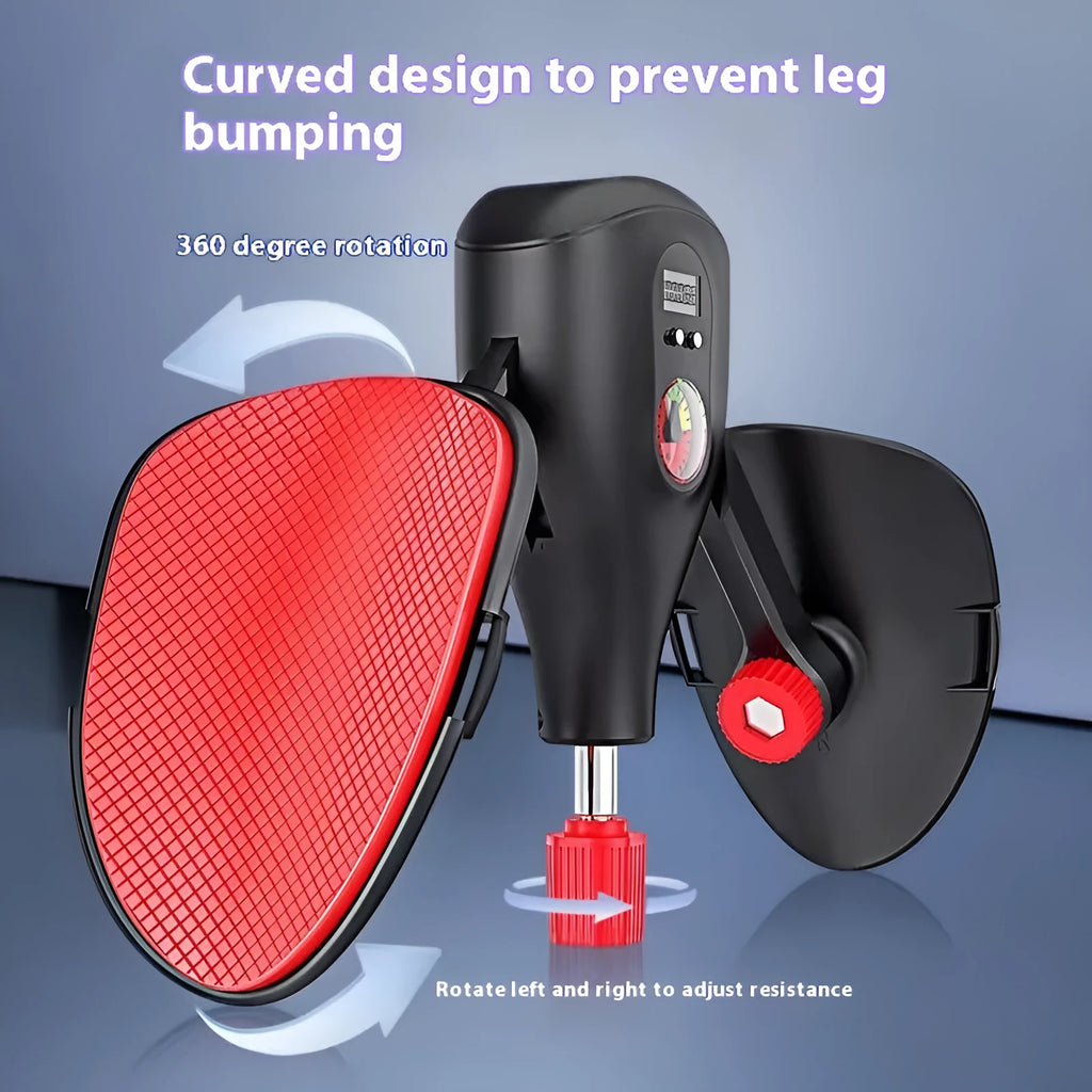Men's black Kegel trainer for PC muscle exercise, shown with optional straps.