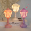 Retro pagoda shaped night lamp with geometric 3D design and LED lighting in choice of colours