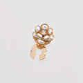 Pearl camellia scarf buckle in alloy with diamond treatment finish, flower shape, available in Style 1 and Style 2