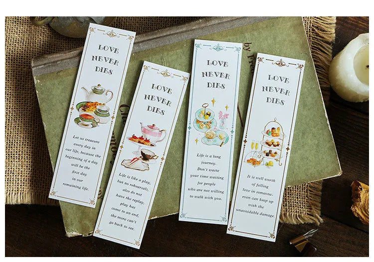 Student creative art bookmark set with 30 sheets on white cardboard showing art designs