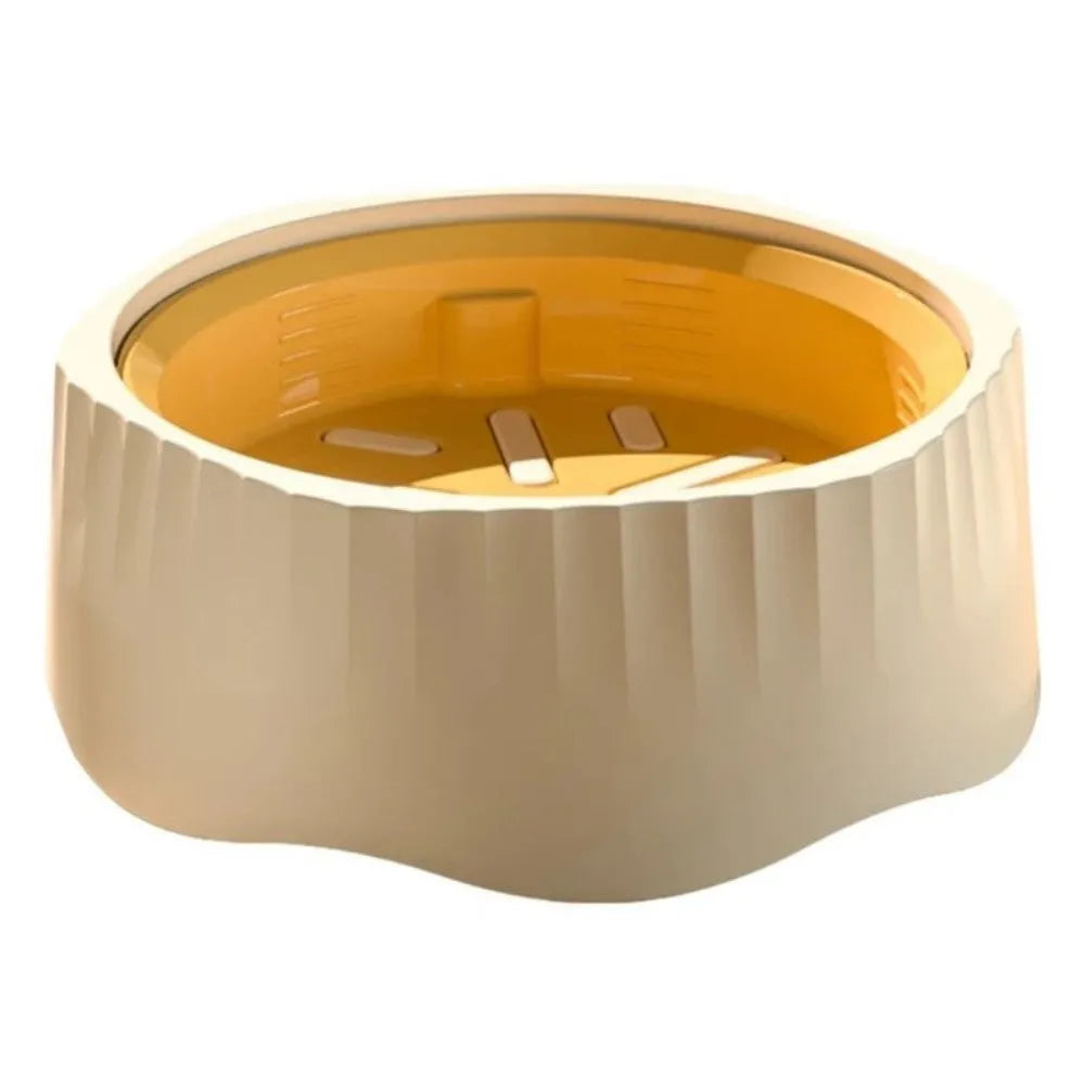 Detachable cat slow feeding bowl with obstacle ridges in blue, green, pink or white colour