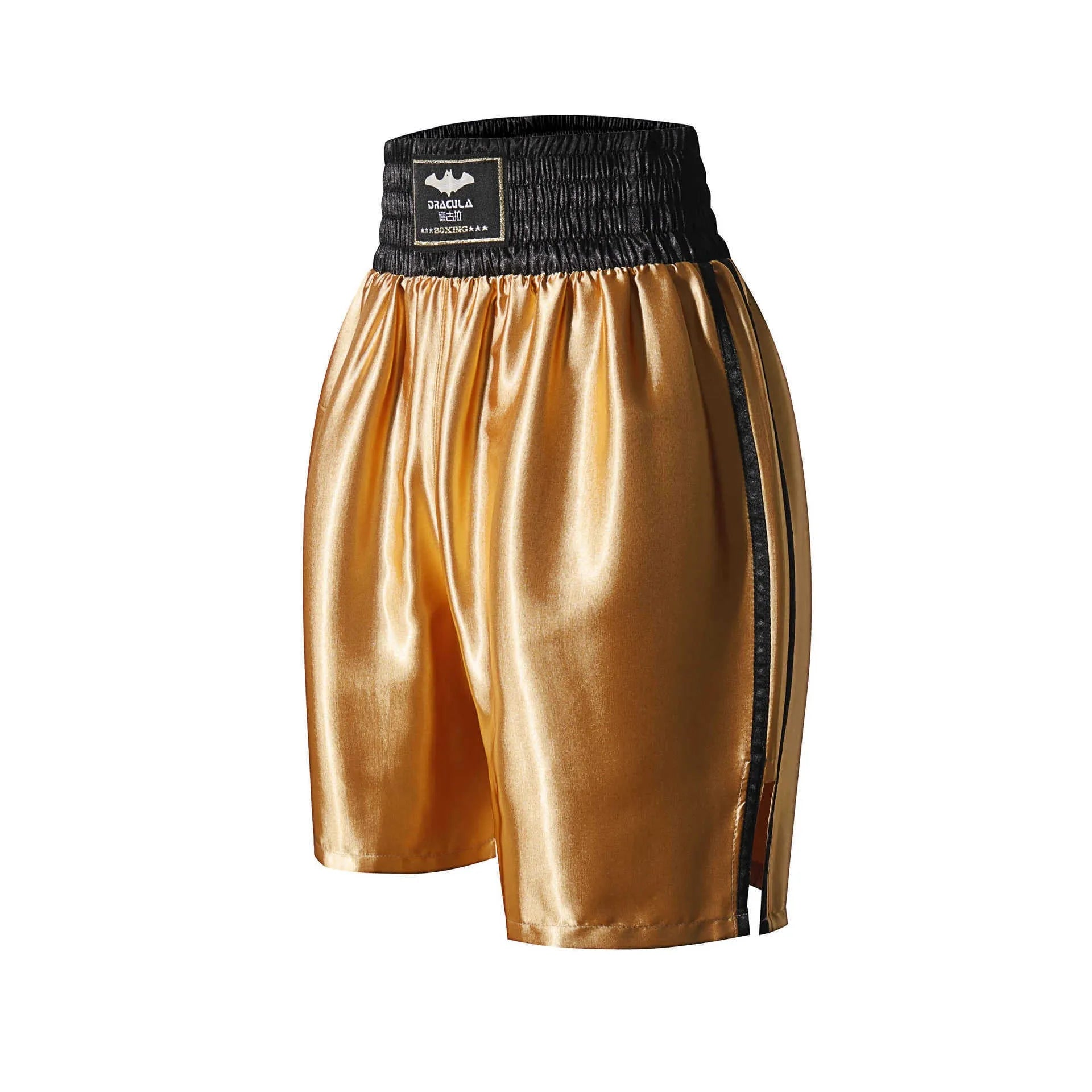 Professional Sanda fighting shorts in black and red double-layer nylon fabric unisex design size L