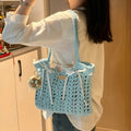 Handwoven wool summer bag with floral pattern in traditional woven construction