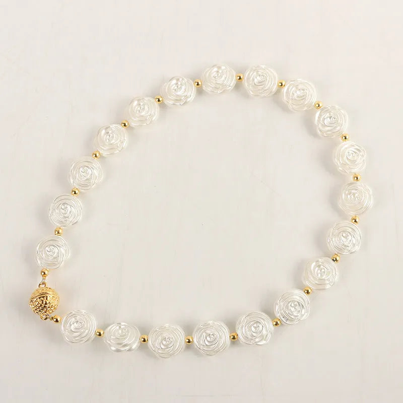 Acrylic alloy magnetic snap bracelet in shell silver finish for curtains, 40cm length, modern simplicity style