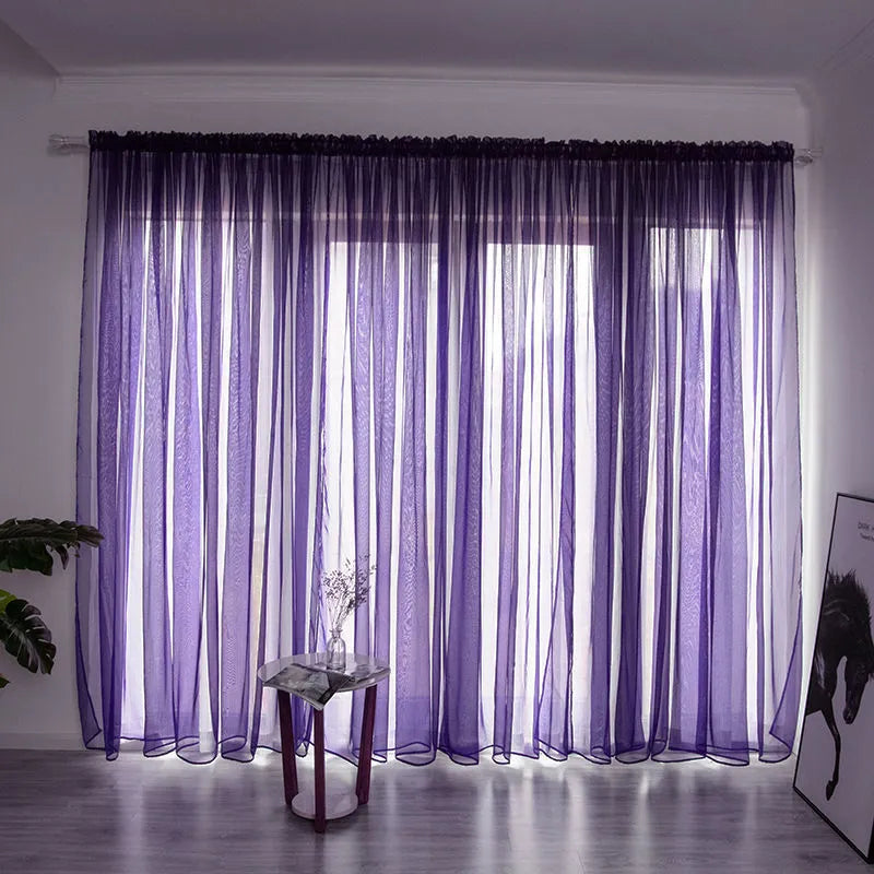 Cotton gauze curtain for balcony with 2.7m drop in solid colour option