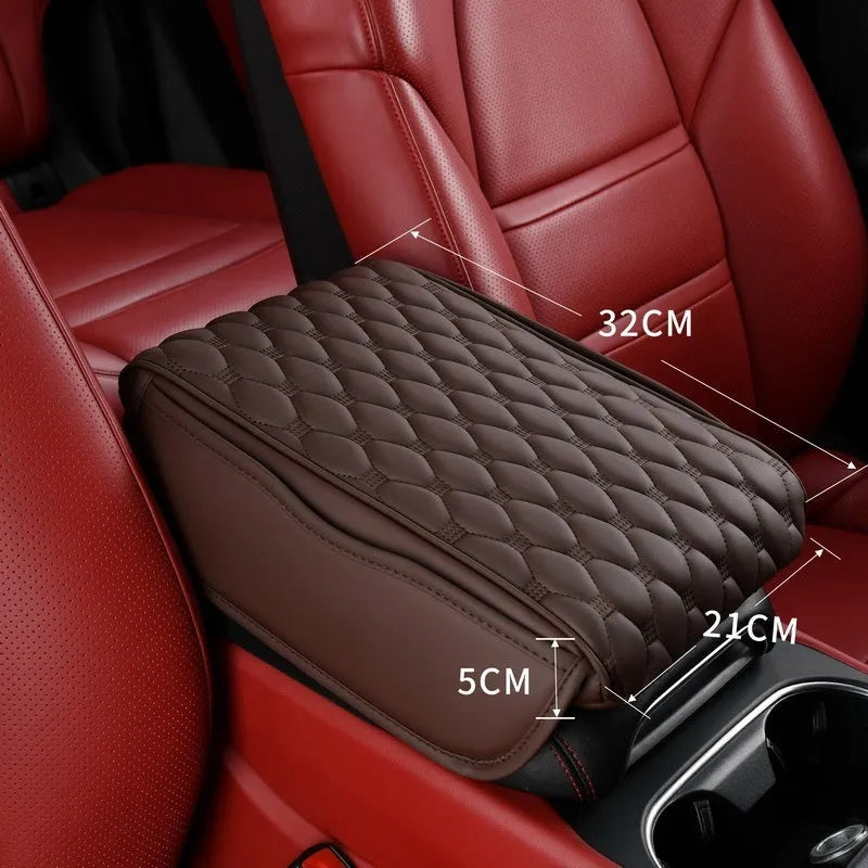 Leather car armrest storage box, 32 x 22 x 5cm, six-sided pattern, large and small sizes, multiple colours