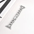 Metallic denim chain watch strap for Apple iPhone in silver, black, gold, rose gold, starlight colours