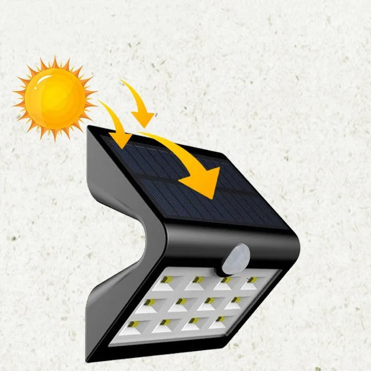 Solar yard light with compact dimensions for outdoor garden or wall lighting