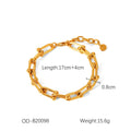 Stainless steel horseshoe necklace, bracelet and earrings set with titanium steel pendant and vacuum electroplating finish