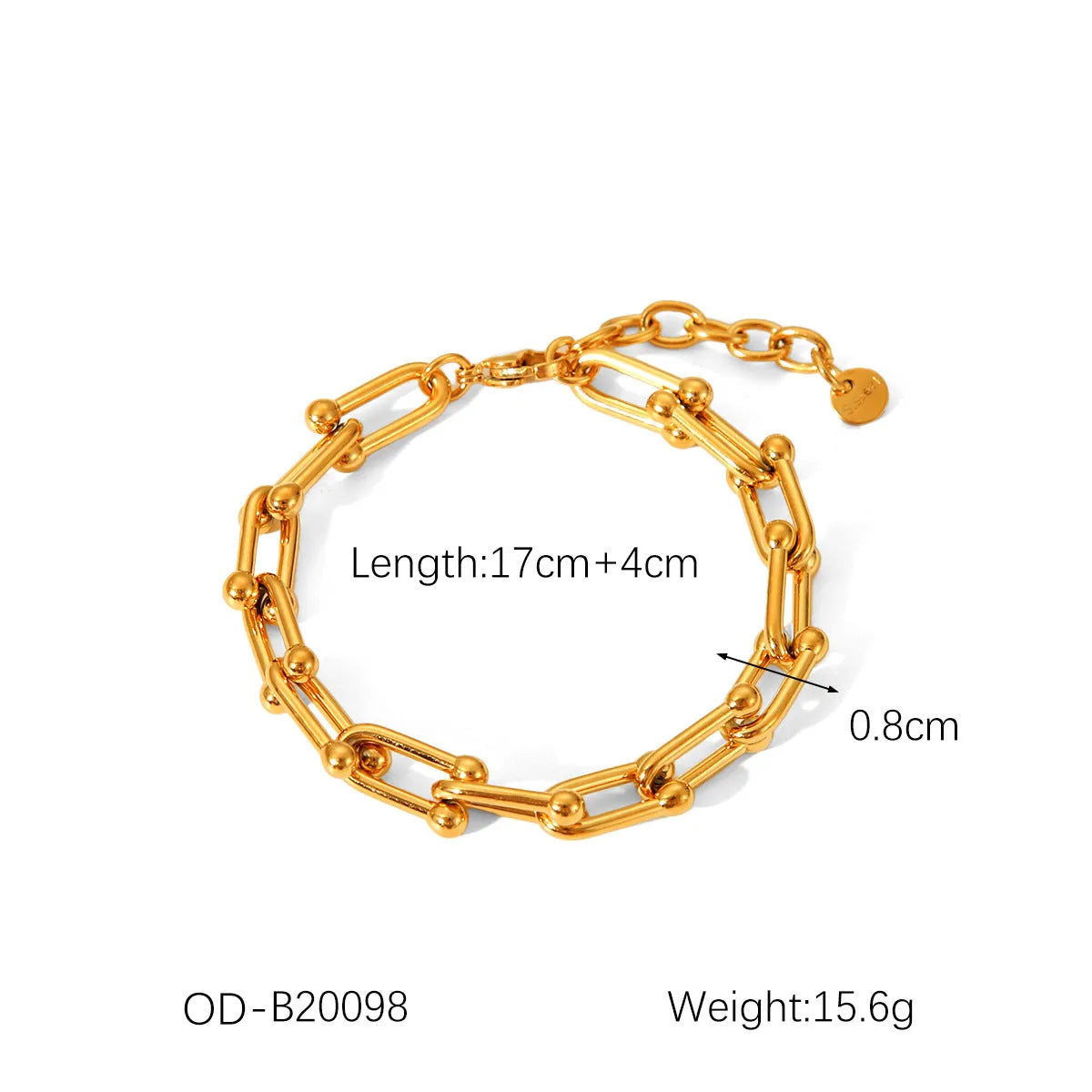 Stainless steel horseshoe necklace, bracelet and earrings set with titanium steel pendant and vacuum electroplating finish