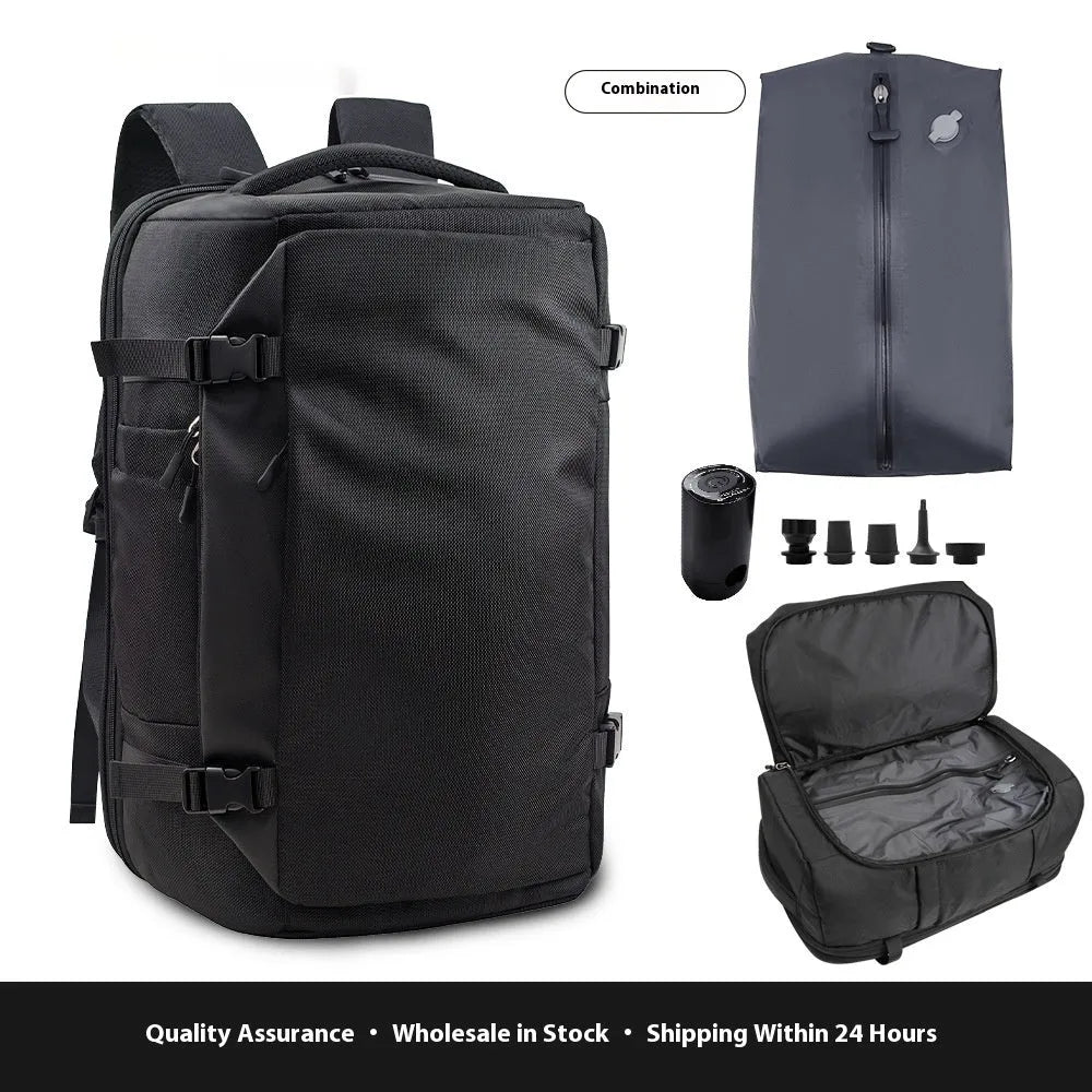 Outdoor portable travel vacuum storage bag in solid colour, wide opening for packing clothes, 36-55 litre capacity