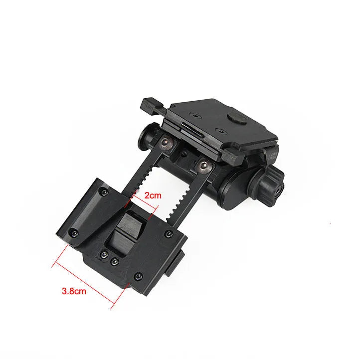 Metal alloy G24 night vision helmet mount with breakaway base in dark earth colour