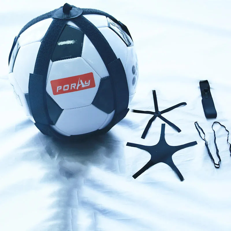 Black football juggling belt with rotating mechanism for training exercises