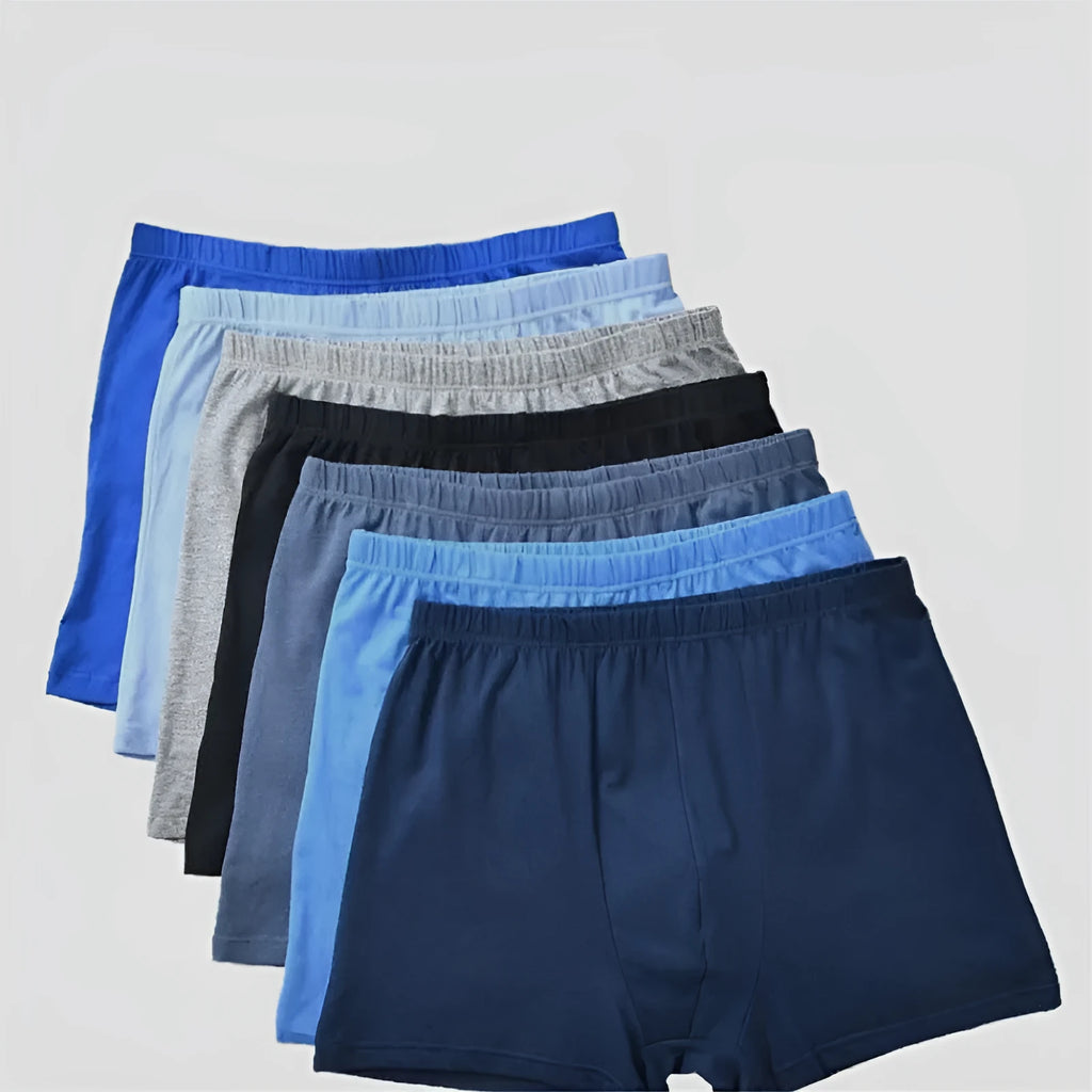 Men's cotton mid waist boxer shorts, solid colour, plain weave, breathable antibacterial fabric, sizes L to 6XL