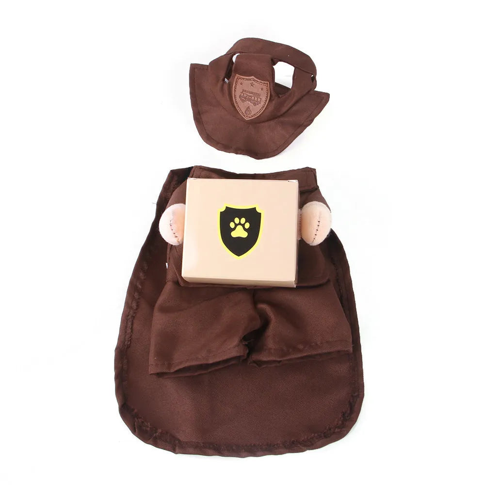 Coffee-coloured polyester dog clothing for small to large breed pets in casual funny style