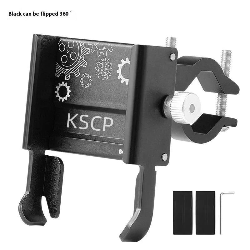 Aluminum alloy mobile phone holder mounted on bicycle handlebar in black colour option